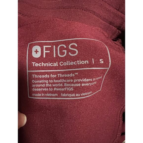 FIGS Women’s Technical Collection Scrub Pants Burgundy Wine Drawstring Size S - Picture 8 of 9